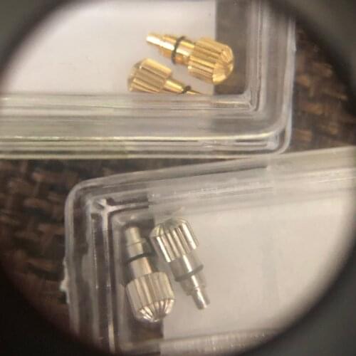 Watch pusher button Watch accessories gold white head box knurled by multi-size gold and white double color press