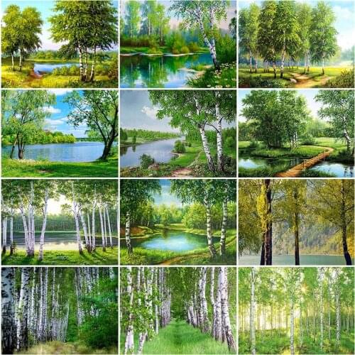 5D DIY Diamond Painting Landscape Rhinestone Diamond Embroidery Cross Stitch Kit Inlaid Mosaic Art Picture Home Decoration Gift