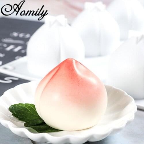 Aomily Peach Cake Silicone Molds Cake Decorating Milk Jelly Fondant Sugar Craft Chocolate Moulds Molds Baking Accessories