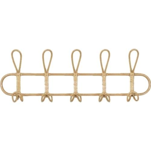 Large Rattan Wall Hooks Clothes Hat Hanging Hook Crochet Cloth Holder Organizer Hangers Decor for Home Decor