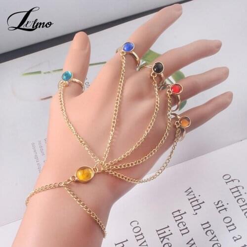 Infinite Power Glove Gauntlet Bracelets Bangles Gem Stone Pulsera For Women Girls Jewelry Gift