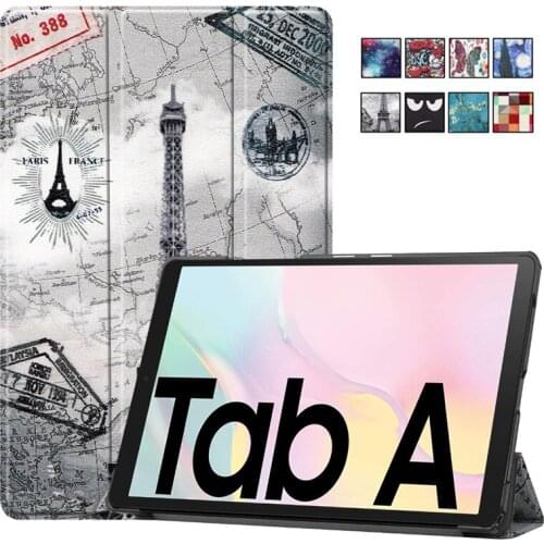 Tablet Cover For Samsung Galaxy Tab A7 2020 Case SM-T500 T505 Tri-Fold Leather Stand Smart Cover Funda For Samsung Tab A7 Case