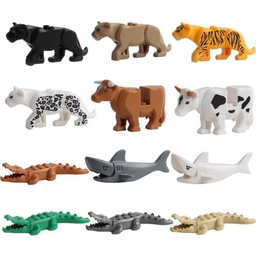 Animal Series Childrens Educational Science Teaching Animal Building Blocks Toys Crocodile Tiger Model Figures For Kids Gifts