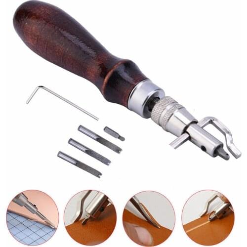 Dreamburgh 7 in 1 Pro Leathercraft Adjustable Stitching and Groover Crease Leather Tool DIY Handmade Practical Leather Set Kits
