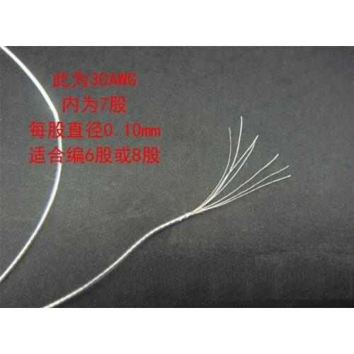 Pure silver headphone cable 27AWG 30AWG for high-end moving iron dynamic headphones diy upgrade wire 1meter