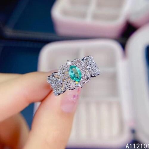 KJJEAXCMY fine jewelry S925 sterling silver inlaid natural Emerald new girl fashion ring support test Chinese style hot selling