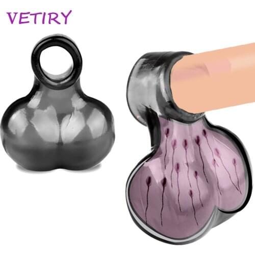 Penis Ring Scrotum Cock Ring Adults Sex Toys For Men Couple Scrotum Cage Ball Stretcher Soft Ejaculation Delay Erection Cockring