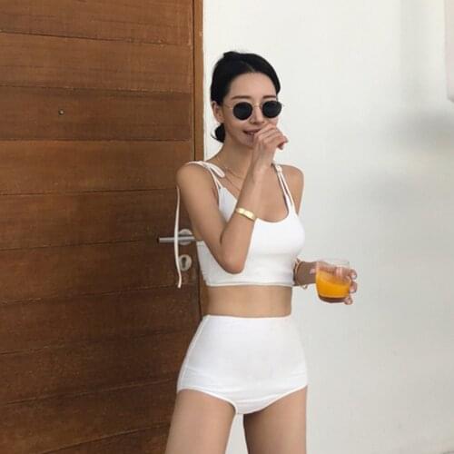 Swimsuit For Women Swimsuits Girl Bikinis Female 2020 Bathing Suit Girls Swim Wear Bikini Split Sexy White New Korean Ins