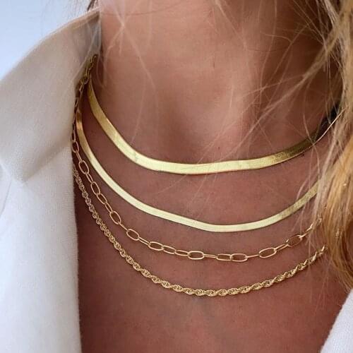 Hot Sale 100% 925 sterling silver snake bone chain necklace fashion hip hop women collarbone simple chic necklace width 3mm
