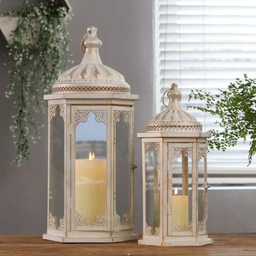 Moroccan Decor Candle Holders Wedding Centerpieces Candle Holder Lighthouse Metal Lantern Porta Candele Home Decoretion BA6
