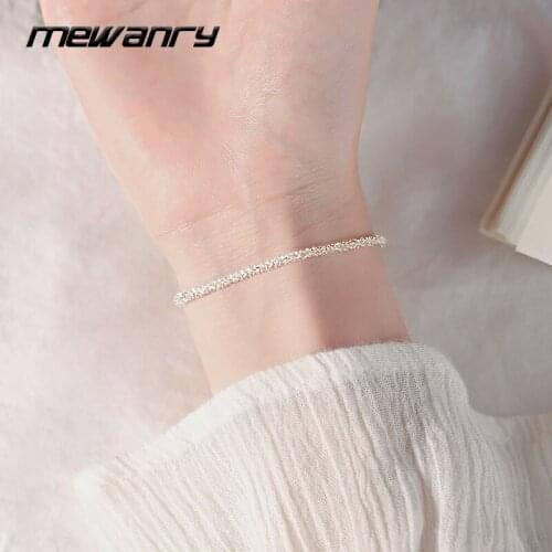 Mewanry 925 Sterling Silver Bracelet for Women Trend Elegant Creative Sparkling Gypsophila Bride Party Jewelry Birthday Gifts