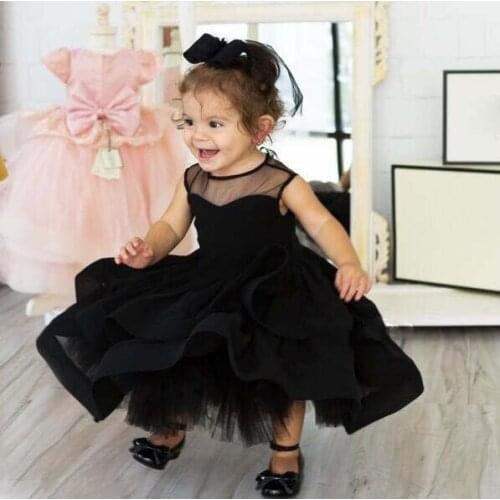Cute Little Girl Dress for Birthday Party Ball Gown Knee Length Baby Infant New Year Flower Girl Dress