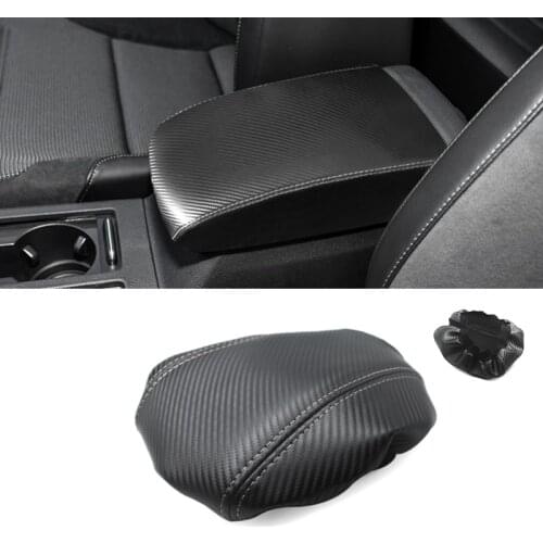 Soft Carbon Texture Leather Armrest Box Cover For VW Golf 7 MK7 2014 2015 2016 Car Center Armrest Box Pad Skin Cover Trim