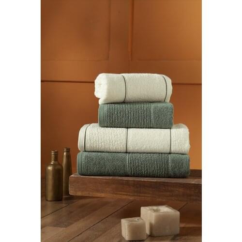 Carmıne Set Olıve 100% Cotton Extra Soft Modern Towel Set Hand Towel Face Towel