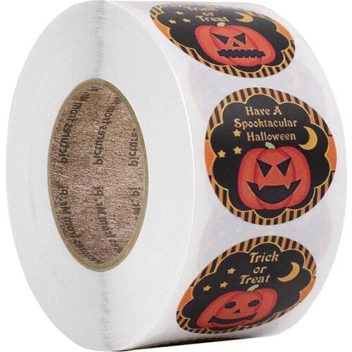 Halloween Christmas Pumpkin Decor Labels Seal Stickers Gift Paper DIY Sticker E4J9