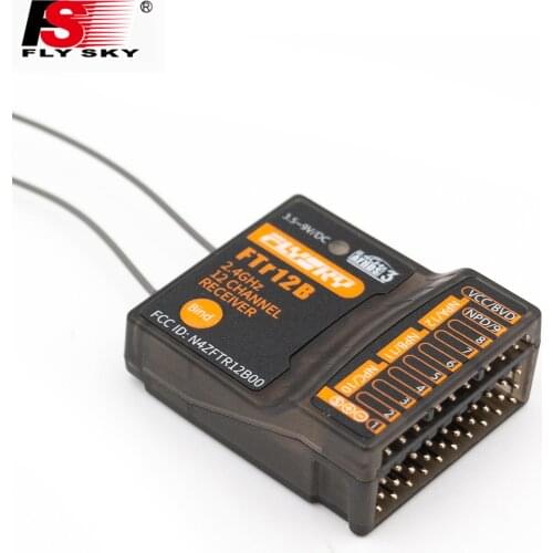 FLYSKY FTR12B 2.4GHz 12CH Receiver for RC Airplane Helicopter Vehicle Dual Antennas for PL18 NB4 NB4 Lite AFHDS3 Transmitters