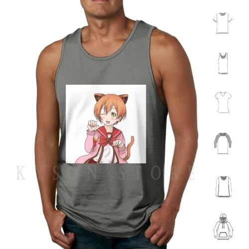Rin Hoshizora Fan Art. Tank Tops Vest Sleeveless Rin Rin Hoshizora Neko Neko Chan Love Live Love Live School Idol Project