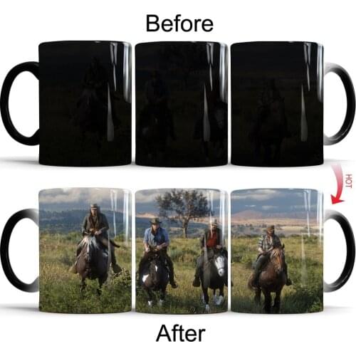 Red Dead Redemption 2 Heat Sensitive Cup Changing Color Mug Milk Cup Mugs Gift For Friends