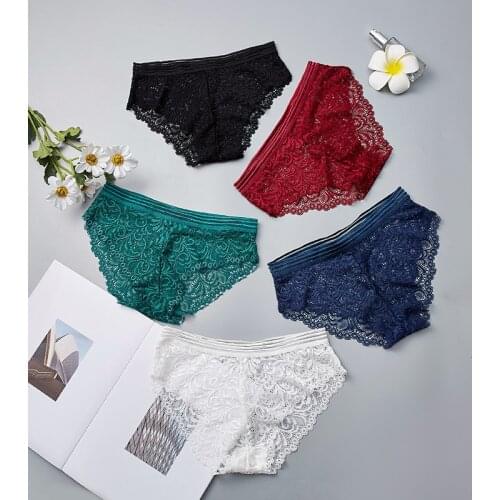 Sexy Ladies underwear Womens Panties Lingerie Breathable Red Blue Black White Ultra-thin Briefs PantieFor Women