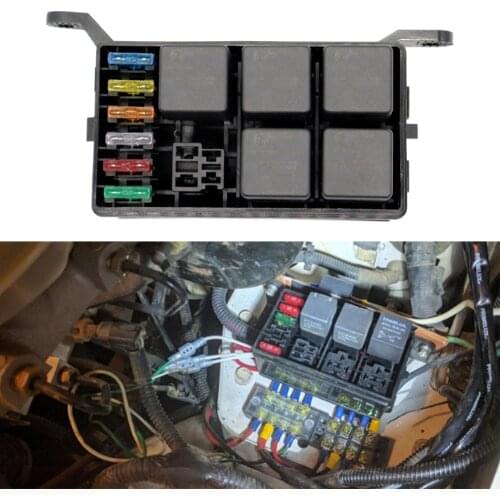 6 Way Fuse Box Universal Auto Fuse Holder Box With 6PCS Spade Terminals Fuses Relays 1pcs 4P 12V + 5pcs 12V 40A