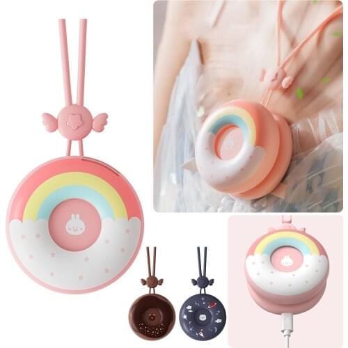 ZK30 Donuts Hanging Necks Fan Portable Usb Charging Leafless Hanging Neck Electric Low Noise Smart Home Mini Handheld Fan