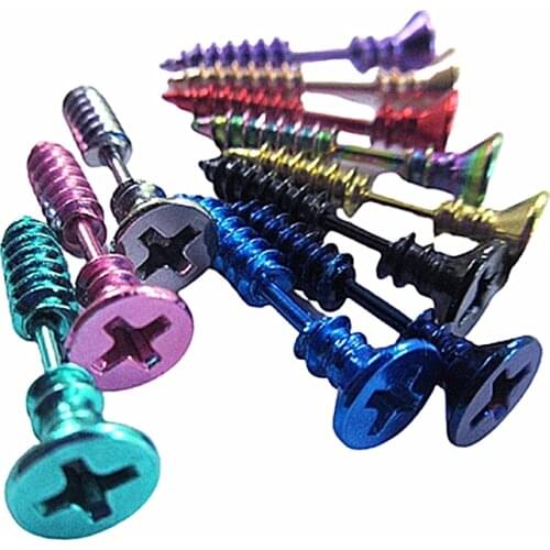 1Pair Surgical Steel Screw Stud Earring Set Men Earring Lot Punk Helix Piercing Unisex Stud Earring Bulk Gothic Fake Ear Plug