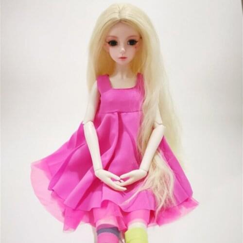 1PCS Bjd doll clothes Skirt Dress for 1/3 SD one-piece Pink princess dress High waist Fashion bjd dolls accessories