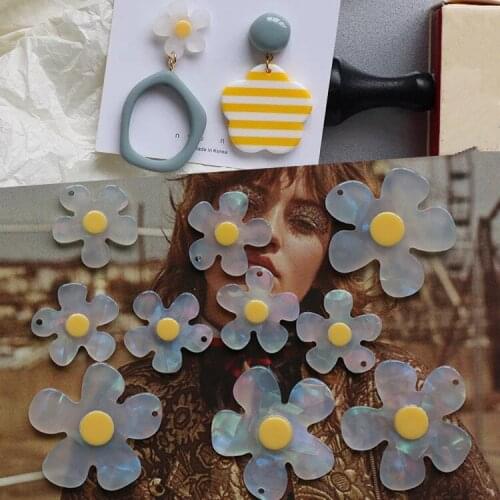 10 PCS 21mm 30mm Fashion Acrylic Flowers Pendant DIY Earrings Accessories For Jewelry Making