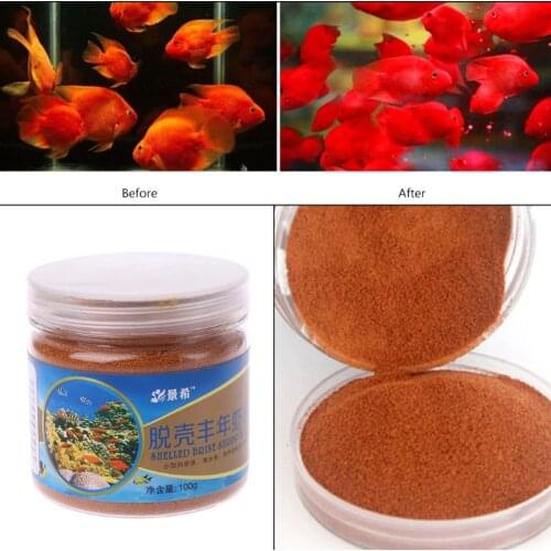 100g Aquarium Small Fish Brine Shrimp Eggs Healthy Ocean Nutrition Fish Food Feeding