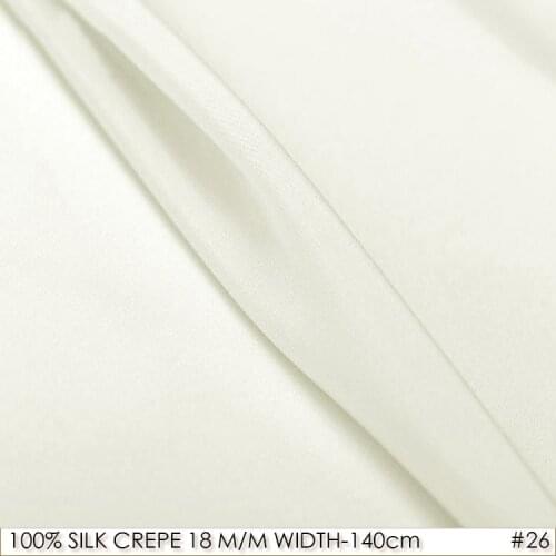 100% SILK CREPE DE CHINE 140cm width 18momme Natural Silk Dress Fabric crepe de chine silk Wedding Fabric Natural White NO 26