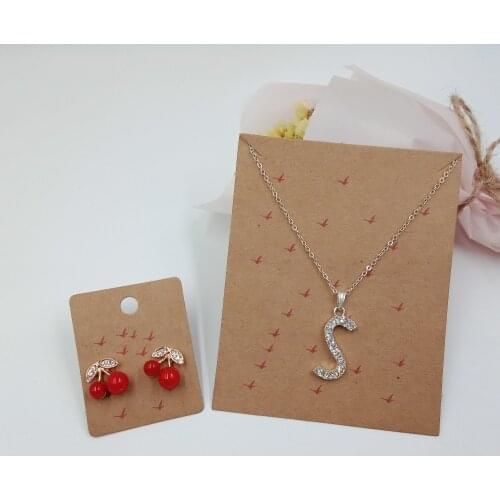 100Pcs/Lot Kraft Paper Earring/Necklace Card For Women Jewelry Set Accessory Display Cards 5x4cm/10x8cm With Painting