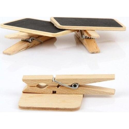 1000pcs Mini Blackboard Chalkboard Pegs Wooden Message Labels Holder Clips Wedding Home Decorative Events Party Supplies ZA5502