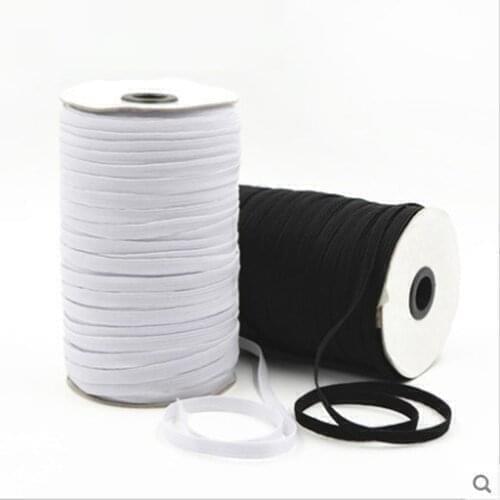 14mm 100yards/lot Black White High Elastic Flat Rubber Band Waist Band Sewing Stretch Rope DIY Mask