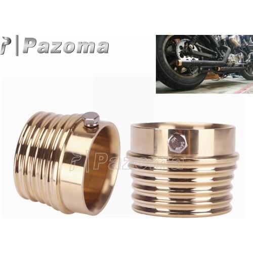 1Pair 2.5" Solid Brass Motorcycle Muffler End Cover Exhaust Tip For Harley Sportster Chopper Bobber Triumph BSA Big Twin xs 650