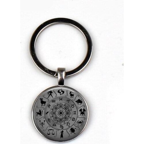 2019 Vintage Mystery Divination Keychain Personality Pattern Time Keychain Pendant Men women Jewelry Commemorative Gift