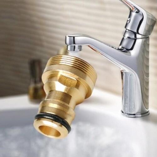 23mm gold Brass Threaded Garden Water Connector Tube Fitting Tap Adapter Hose Quick Connector