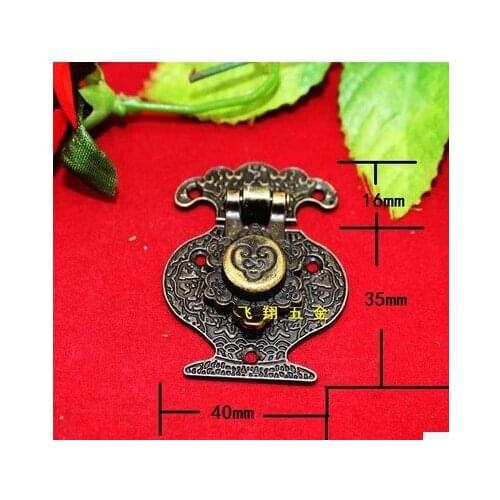 Antique antique Bronze vintage style Decorate Jewelry Gift Wooden Box Hasp wooden hasp lock Zinc alloy A9