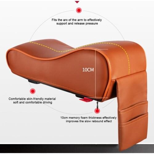 Car Armrest Box Cushion Heightened Pad Central Armrest Soft Comfortable Leather Memory Cotton Driving Cushion