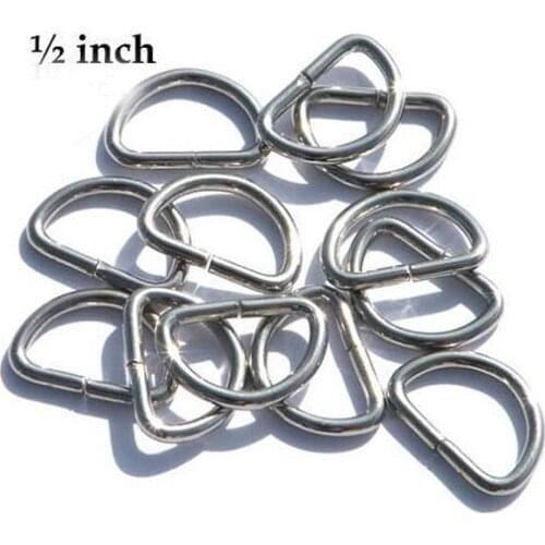 D Ring 1/2 inch (11.2mm) Nickel plated