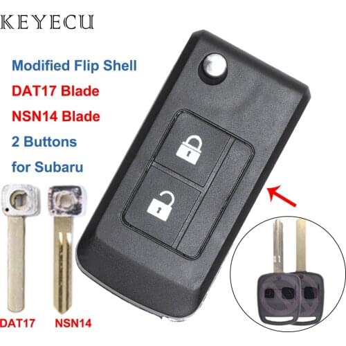 Keyecu Modified Flip Folding Remote Car Key Shell Case Housing 2 Buttons for Subaru Outback Legacy Forester Liberty Impreza