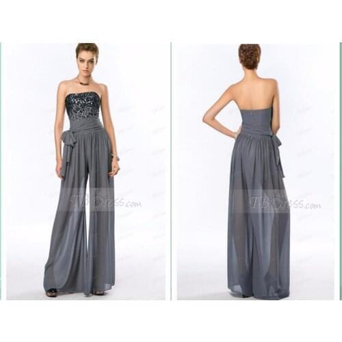 Summer style jumpsuit vestido maxi new fashion party prom gown beading Formal evening pant suits mother of the bride dresses