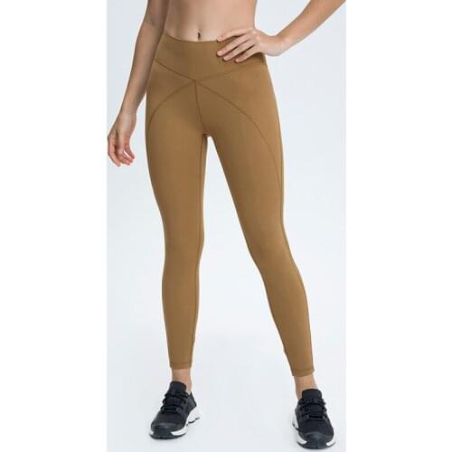 Yoga Pants Naked-feel Fabric Squat Proof Sport Leggings High Waist Pocket Elastic GYM Fitness Nylon Buttery-Soft Workout Bottoms