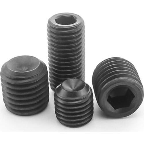 M8 12.9 level Set screw Concave end Hexagonal machine meter Top wire carbon steel headless screws 6mm-80mm length