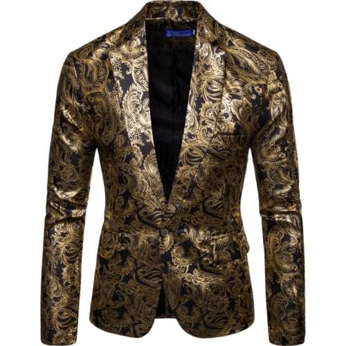 Suit,Blazer Men,Four Seasons New Style, Mens Gilded Print Suit, Button Door, Pocket Decoration, The Latest Trend, Three Colors