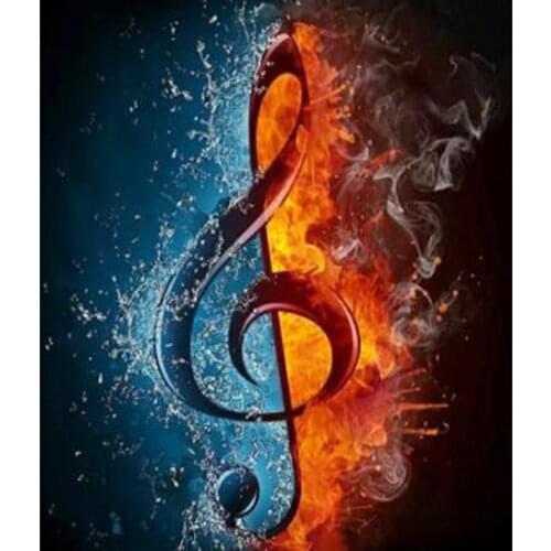 DIY Square Diamond Painting Music Notes Landscape Full Square Diamond Embroidery Cross Stitch Diamond Crystal Painting GJ684