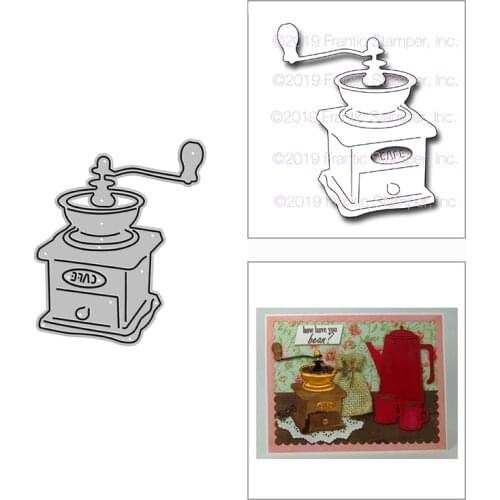 2021 New Coffee Grinder Machine Metal Cutting Dies for DIY Scrapbooking Decor and Card Making Paper Craft Embossing No Stamps