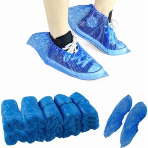 Disposable Plastic Anti Slip Boot Safety Shoe Cover Cleaning PVC Plastic Over Shoes Shoe Boot Covers Carpet Protectors 100Pcs