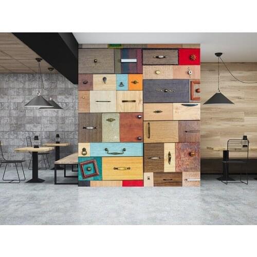 Wholesales Hot Custom Art Photo Wallpaper Stacked Suitcase Wall Decoration Gift Poster Art Removable Wall Mural Wall Stickers