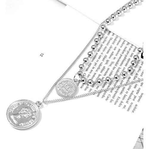 2019 Choker Moana Kolye Individuality Hip-hop Jewelry Net Necklace Retro Accessories Metal Coins Head Hanging Fashion Pendant