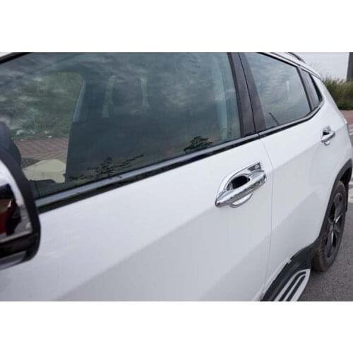 Full Set Chrome Door Handle Bowl Cover Trim Protector Trims For 2017-2021 Jeep Compass Smart Keyhole ABS Decoration Style New